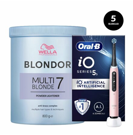 Wella Blondor 5st x 800g + Oral-B iO 5s Eltandborste Rosa