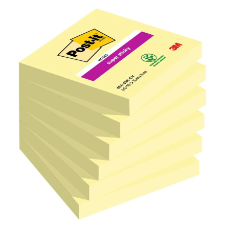 Notisar Post-it Super Sticky Gul 76x76mm 90 Blad
