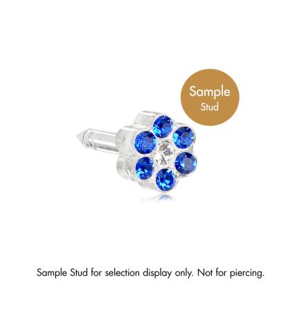 MP Stud Daisy 5 mm, Sapphire/crystal