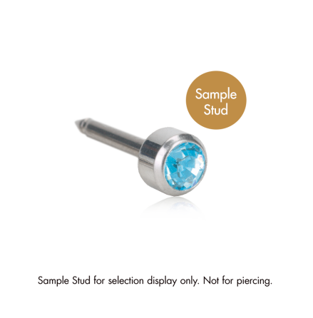 ST Stud Bezel 4 mm, Aquamarine