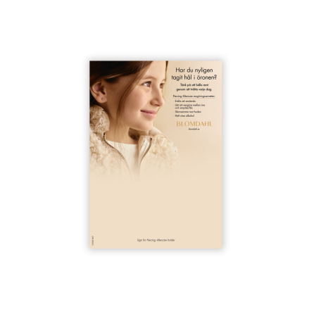 Sign for Piercing Aftercare display, SE